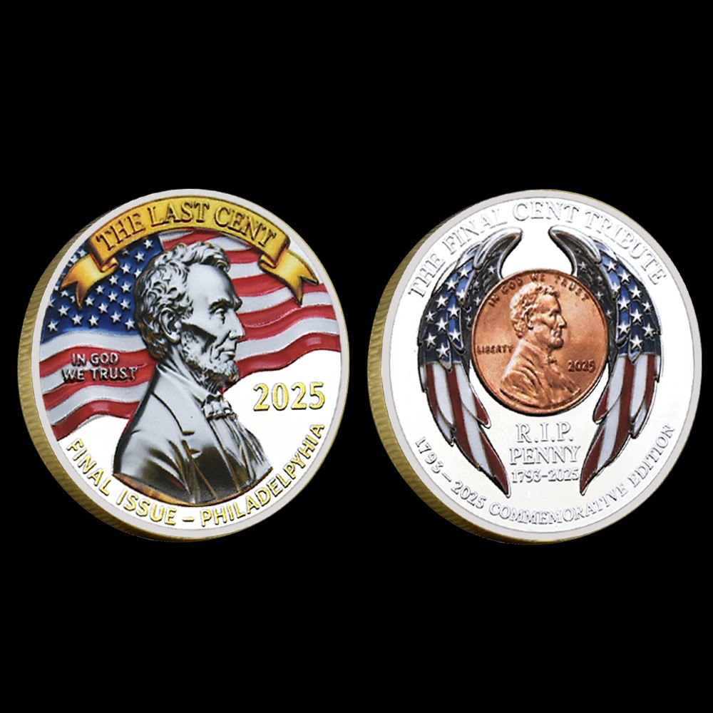 2025 Last Cent Commemorative Coin, Final Penny Tribute, R.I.P. Penny Collectible