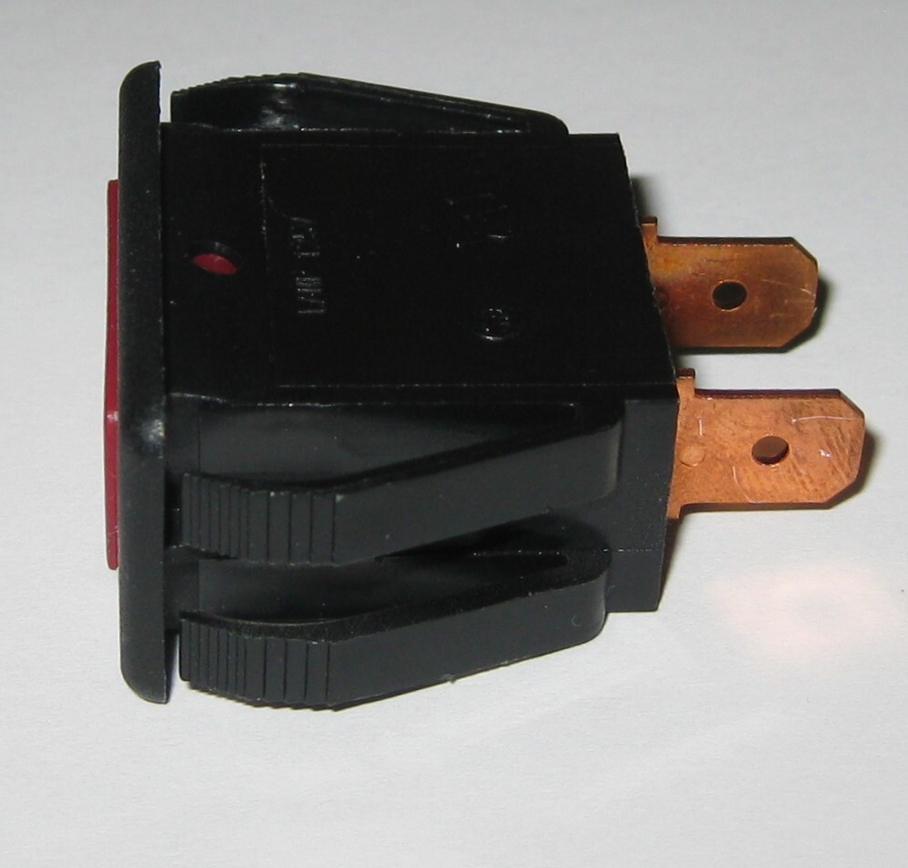 Red Rectangular Panel Mount Neon Indicator McGill Light - 125V - .25" Terminals
