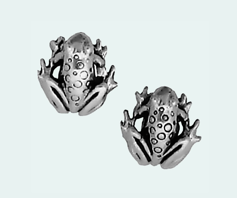 Frog Earrings Sterling Silver Posts Studs Tiny Mini Toad Animal
