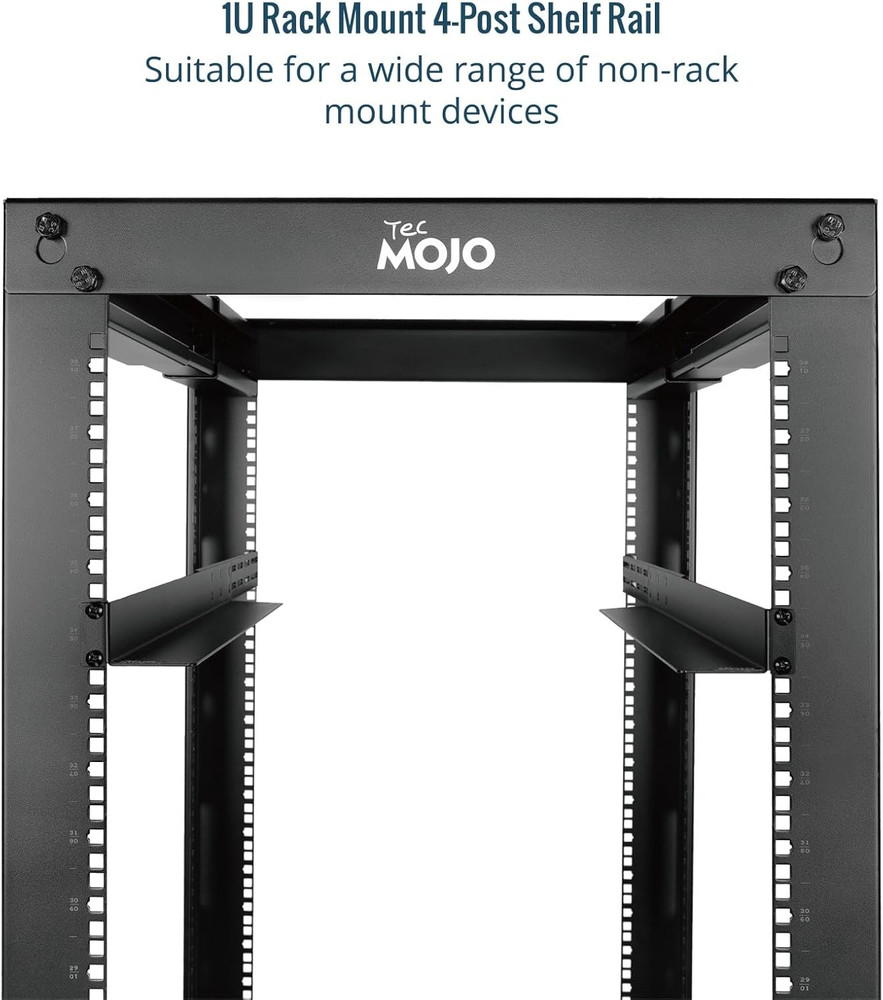 2 Pack 1U Universal Rack Mount Rails4-Post Server Rack Shelf Rail