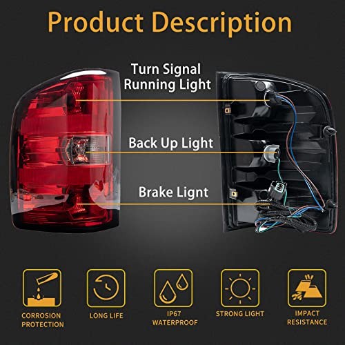Tail Light Assembly Compatible With 2007-2013 Chevy 2007-2013 Silverado