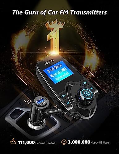 Wireless in-Car Bluetooth FM Transmitter Radio Adapter Car Kit W 1.44 Black