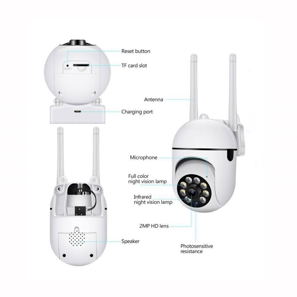 2-Pack Wireless 5G WiFi Security Camera System Smart Outdoor Night Vision 1080P