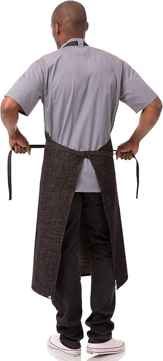 Chef Works Unisex Corvallis Bib Apron Black 40"L X 39"W - New