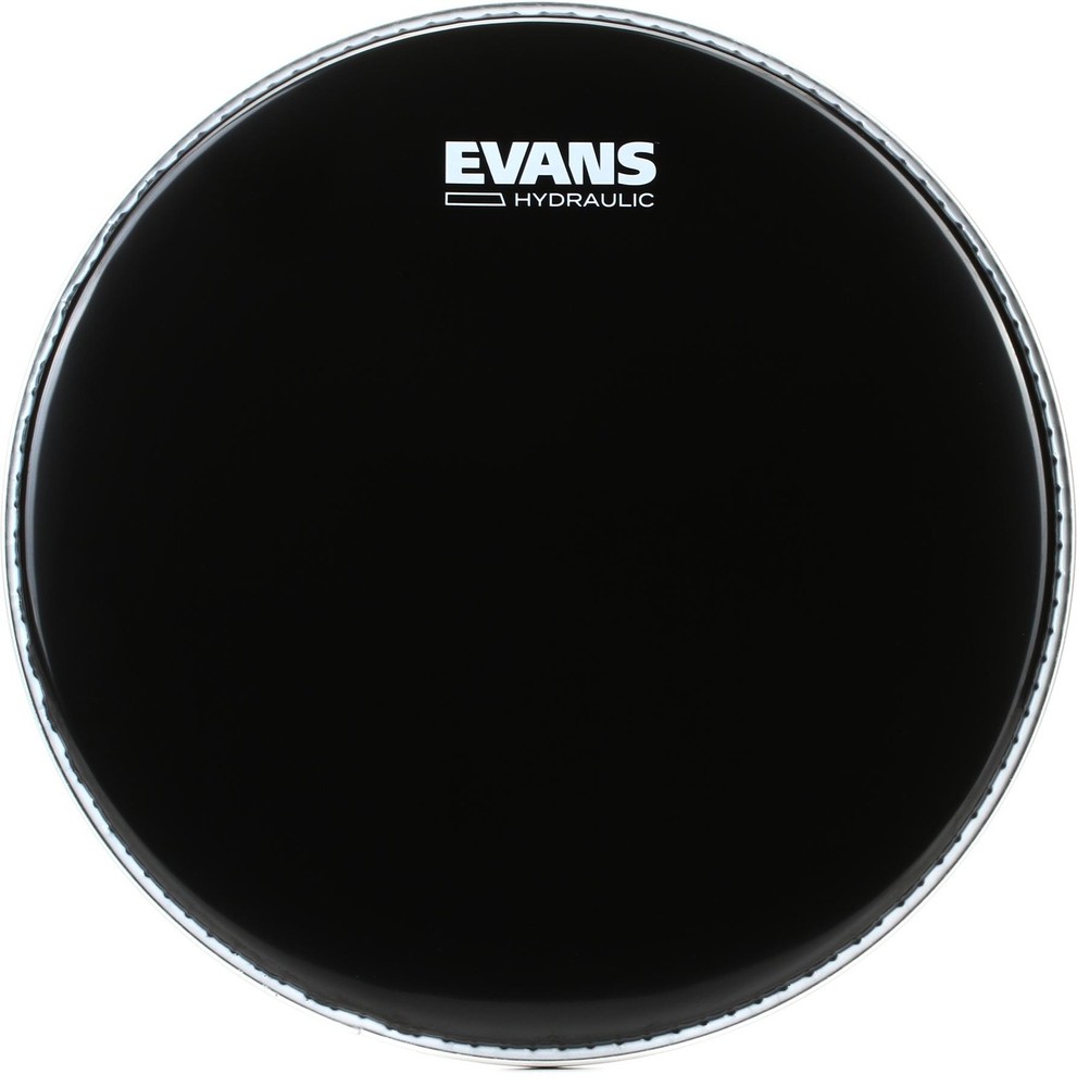 Evans Hydraulic Black Drumhead - 12 inch + Evans EQPODS Value Bundle