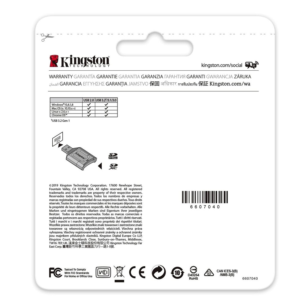 Kingston MobileLite Plus USB 3.2 SDHC/SDXC UHS-II Card Reader (MLP)