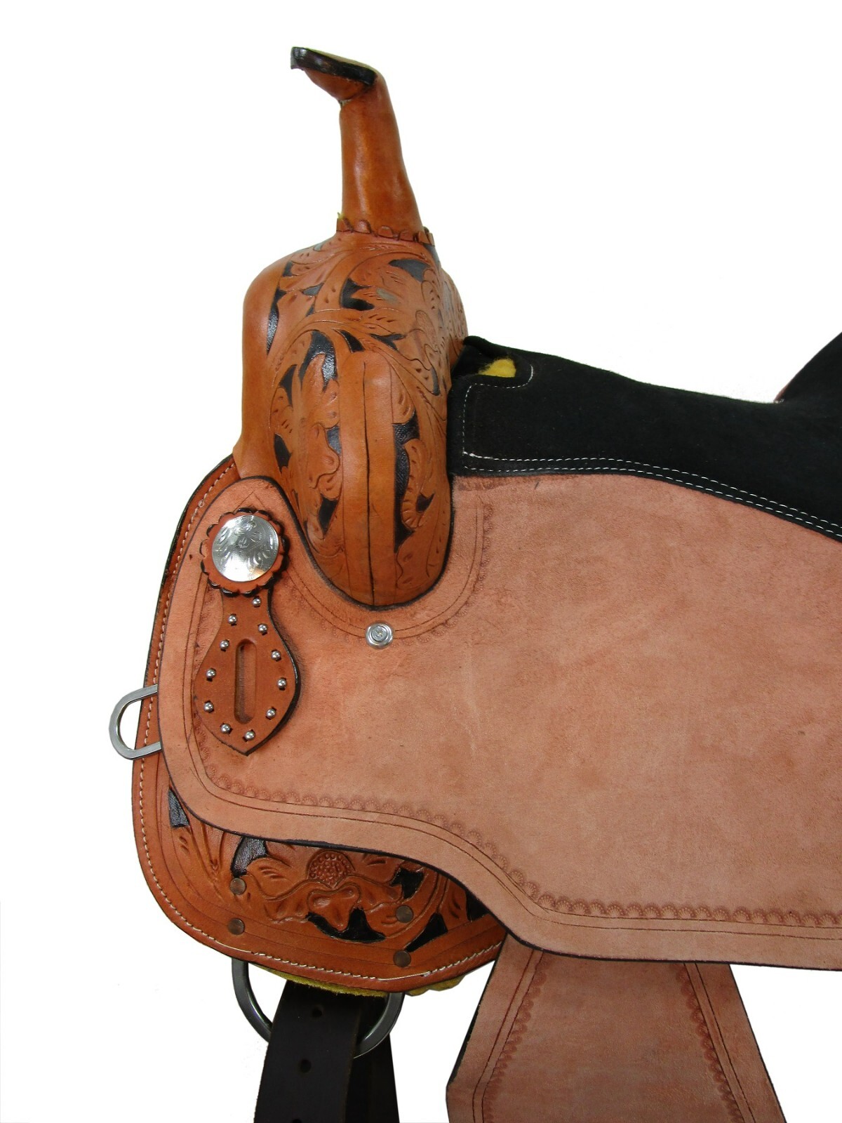 ARABIAN HORSE WESTERN SADDLE TRAIL PLEASURE TOOLED LEATHER USED TACK 15 16 17