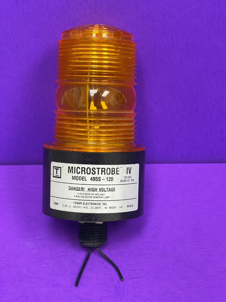 Tomar Electronics 495S-120 Amber Microstrobe Flashing Light 120V tested