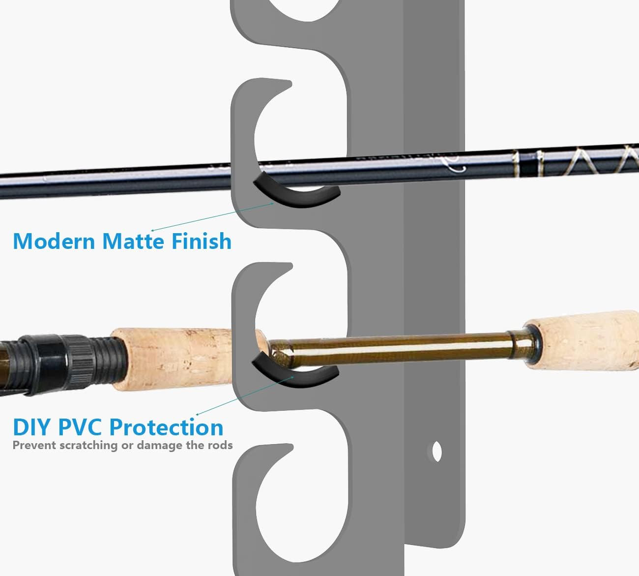 Ceiling Fishing Rod Holder Pole Vertically Horizontally Rack Overhead Storage Ho