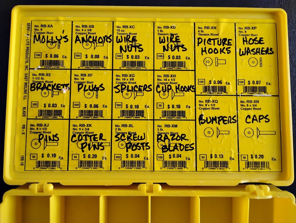 Vintage Serv-A-Lite Parts Container (READ DESCRIPTION)