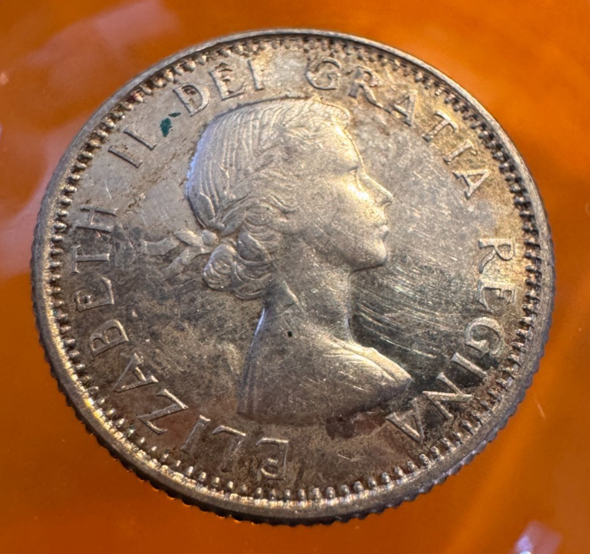 Shiny 1960 Canada Dime / .800 Silver