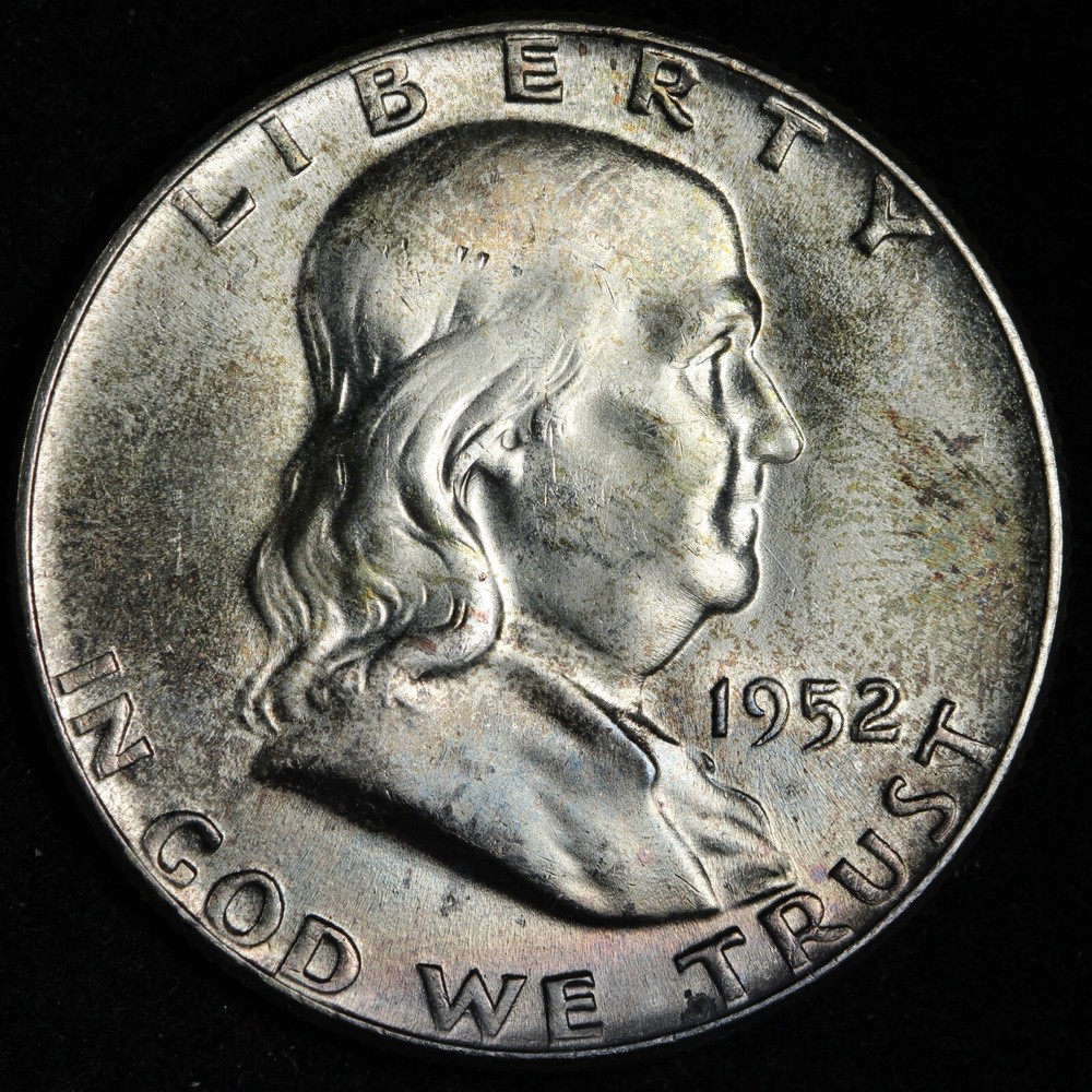 1952 Franklin Silver Half Dollar BU *UNCIRCULATED* MS TONED E234 WTCB
