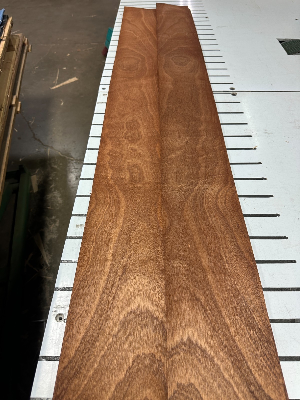 Mahogany Raw Wood Veneer 2 sheets 93'' x 5'' 319Y