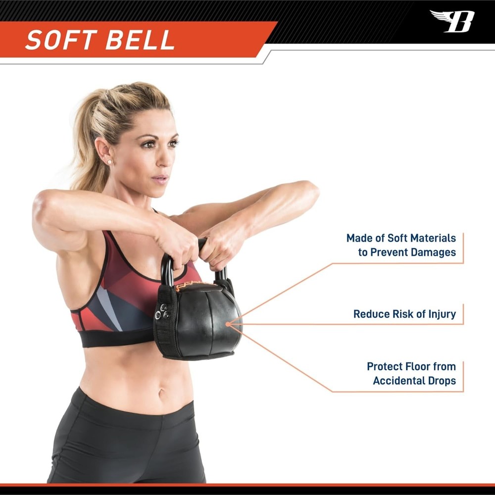 Bionic Body Soft Kettlebell 35 lbs - Safe Ergonomic Design for Core Training