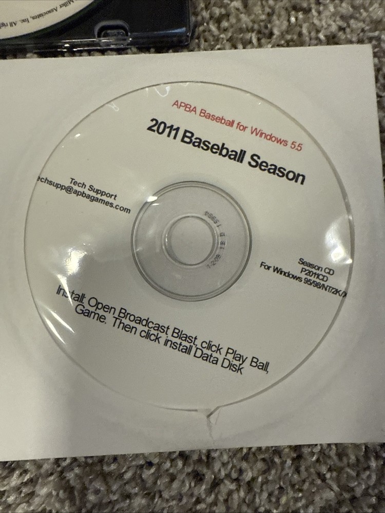APBA Baseball For Windows Version 5.5 Plus 2010 2011 Seasons CD