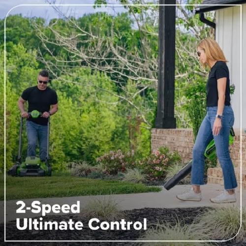 Greenworks POWERALL 3pc Combo Kit - 21" Lawn Mower 12" String Trimmer 320 CFM Le
