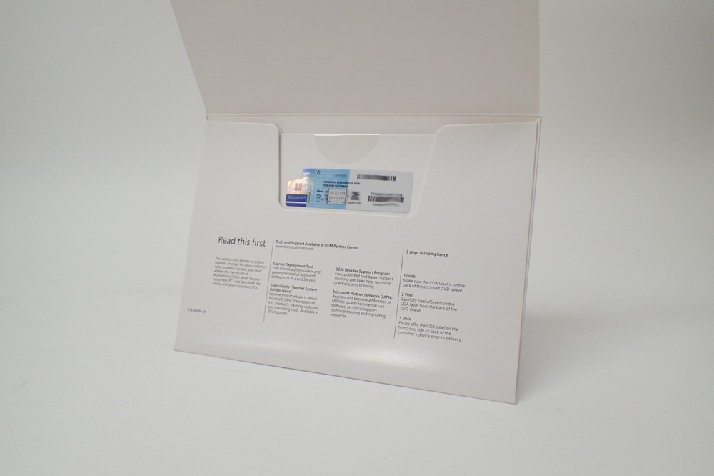 Microsoft Windows Server 2016 Standard DVD Kit Media + Key 16-Core 1PK