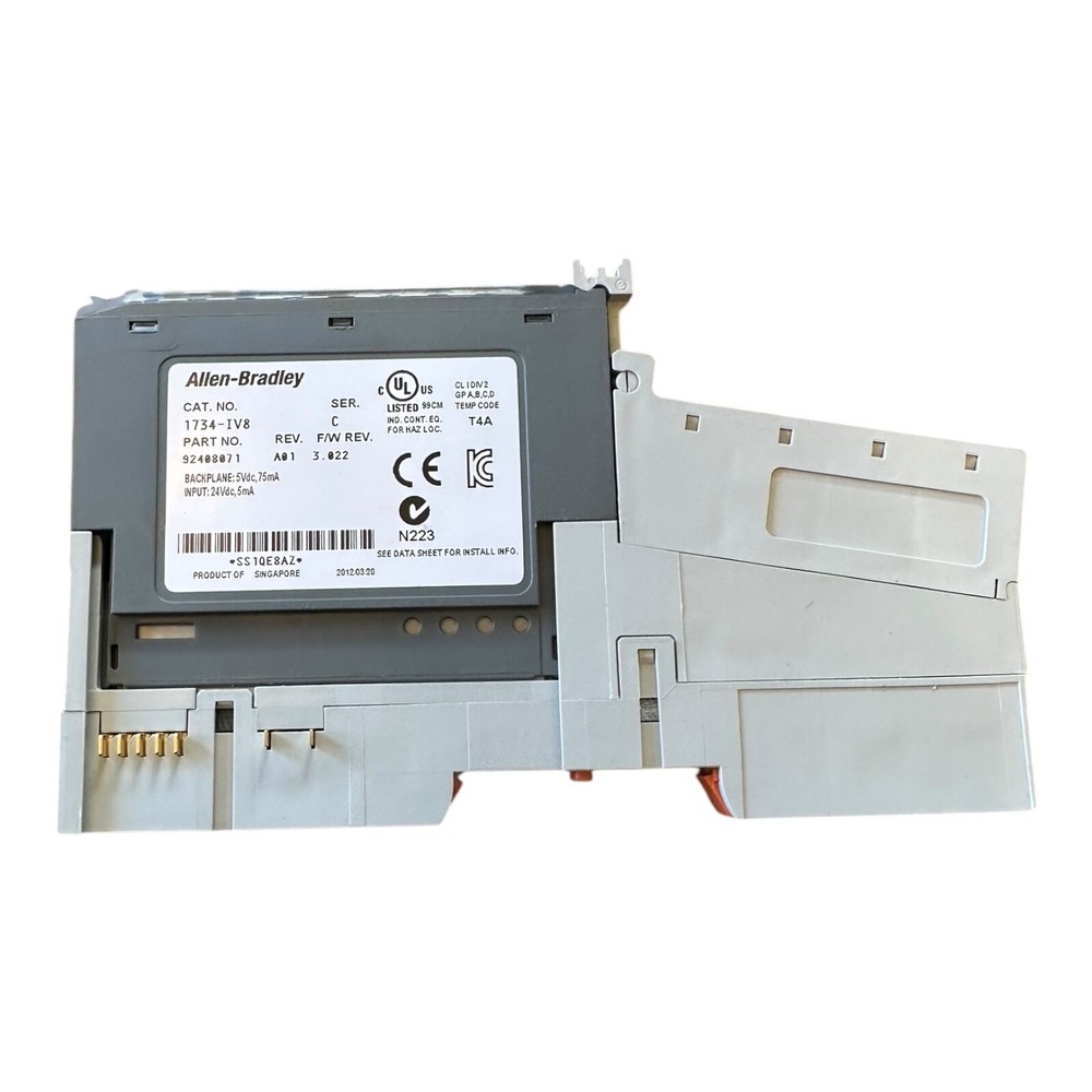 Allen-Bradley 1734-IV8 24V Source Input Module w/1734-MB Mounting Base Tested