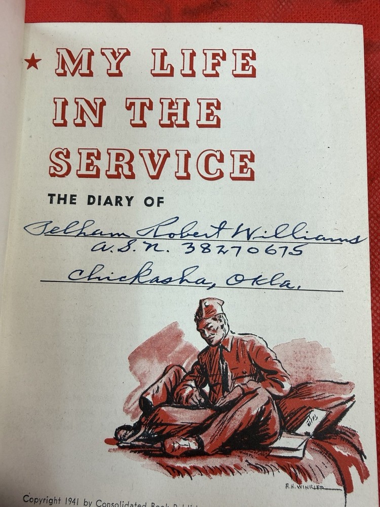 Original WW2 US Soldiers Wartime Diary & Dog Tags Named Grouping