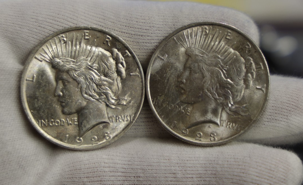 (2) 1923 US Peace Silver Dollar $1 Nice Uncs..