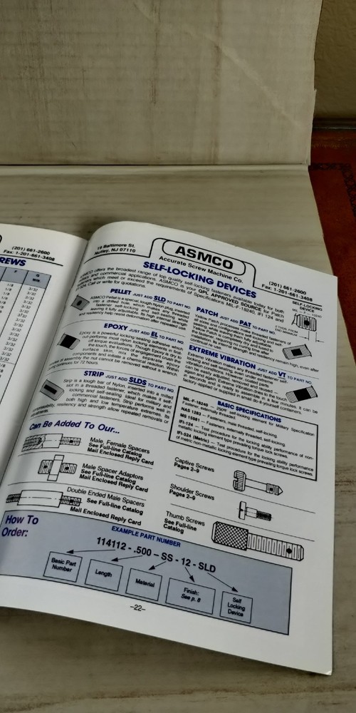 1990s Accurate Screw Machine Co. Captive screw catalog C3