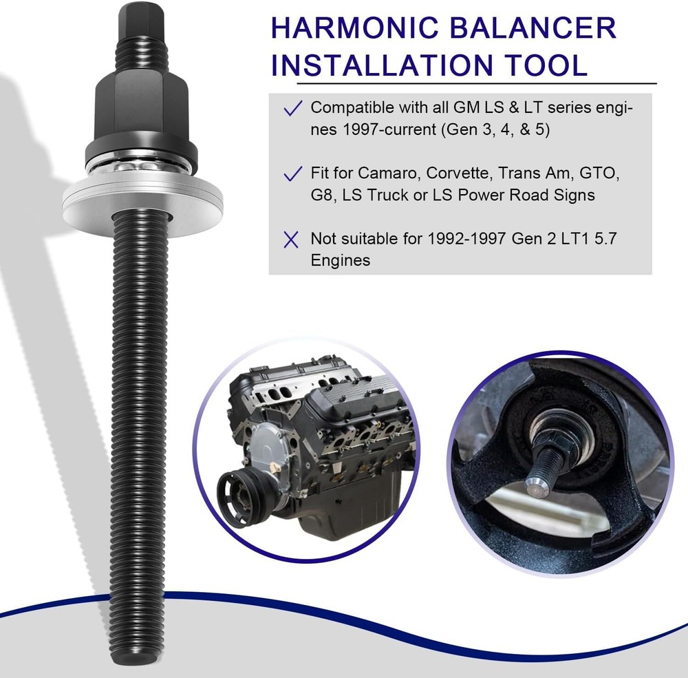 For GM LS LT Engines 55114 Harmonic Balancer Puller and Installation Tool Set