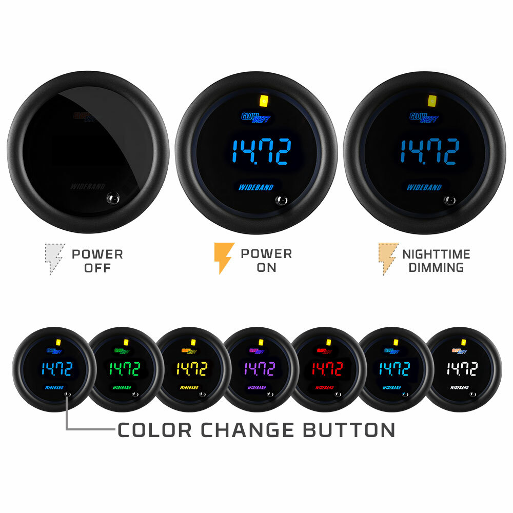 52mm GLOWSHIFT TINTED WIDEBAND AIR FUEL RATIO GAUGE KIT w BOSCH 4.9LSU