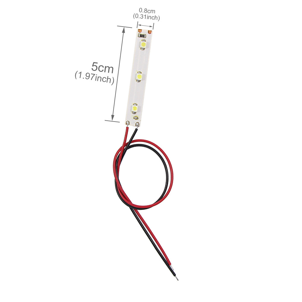 DD01W 10pcs Pre Wired White Strip Led Light Self-adhesive Flexible 12V ~ 18V