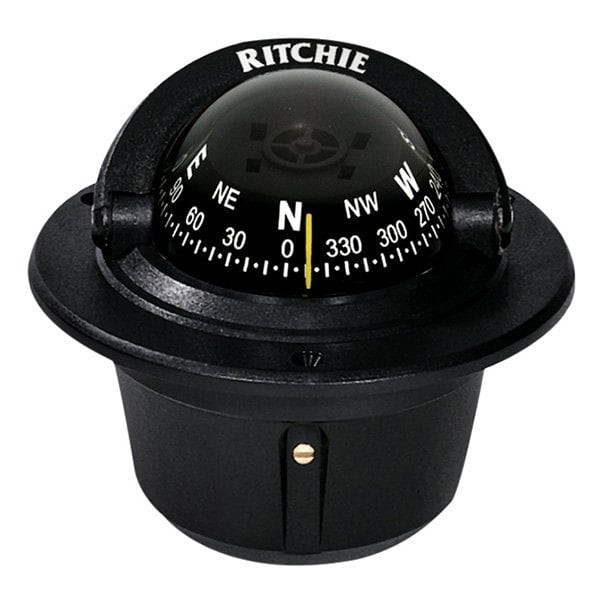 Ritchie F50 Explorer Black Flush Mount Compass