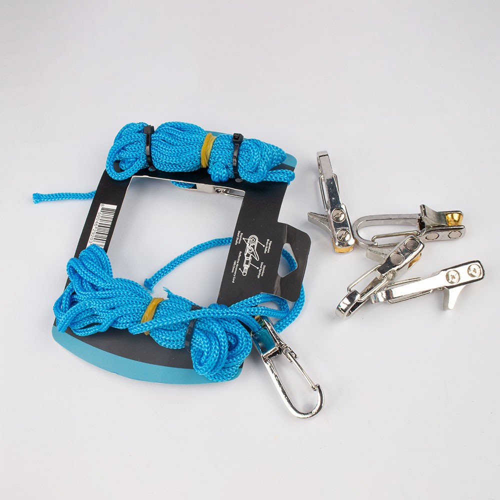 6 Hooks Rope with Roller Tensioner Lock Buckle Tie Down Rope Cargo Tightening