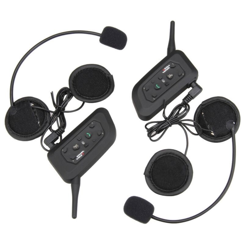 2pcs V6 Bluetooth Motorcycle Helmet Intercom Interphone Headset Intercomunicador
