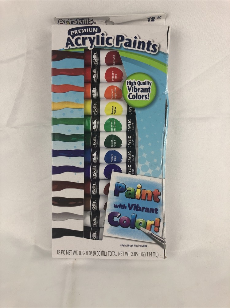ArtSkills Acrylic Paints Assorted Colors 12 Count