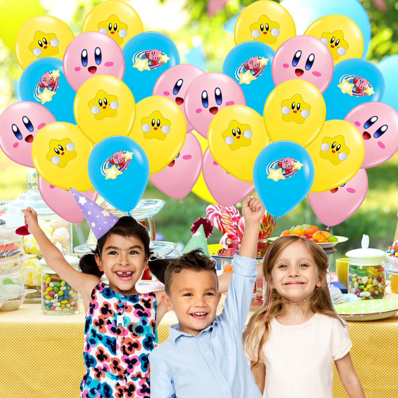 KIRBY STAR GAME foil balloon birthday party supplies centerpiece decoration