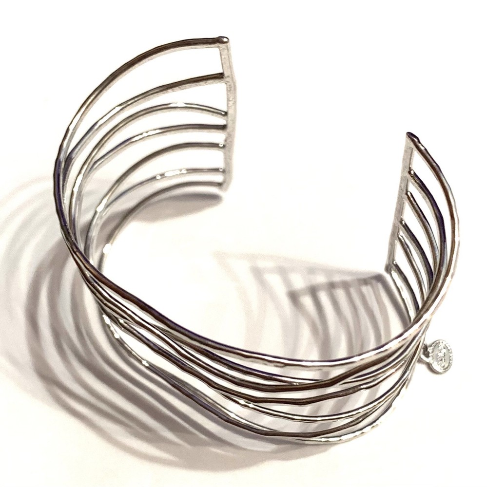 Esbe Hammered Silver Plated Cuff Bracelet Retro Boho