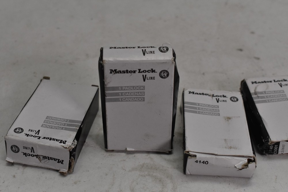 5 Master Lock 4140KA Padlock Keyed Different Standard Shackle Rectangular Brass