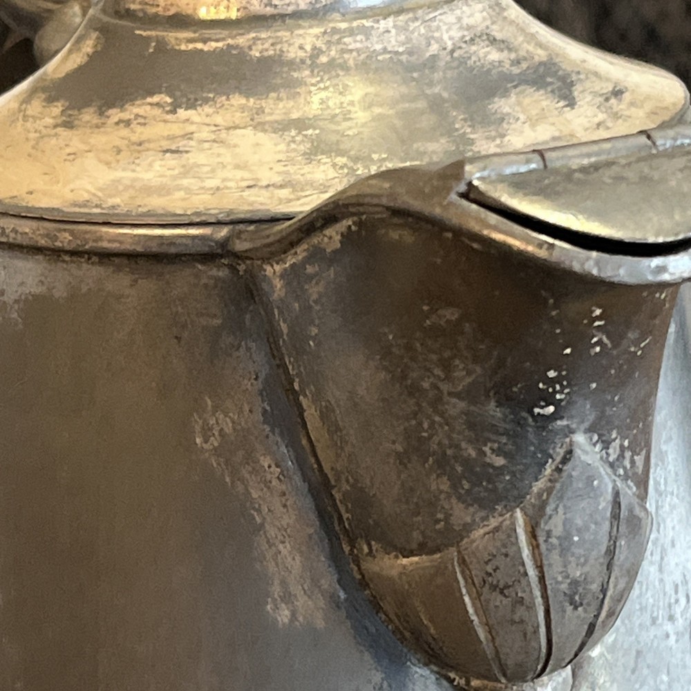 Silver Plate Enamel Lined Victorian Water Pot Pitcher 1868 Grape Vine