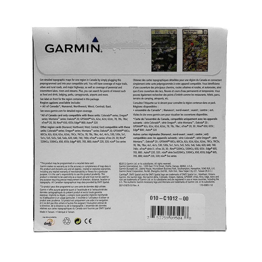 Garmin Astro Topo Micro SD - Canada - West - GPS Map Data