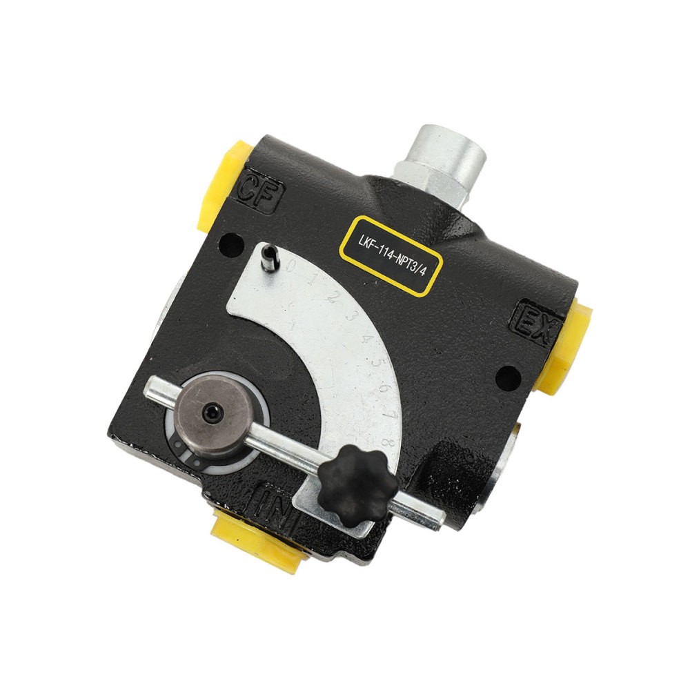 3/4” NPT Hydraulic Variable Flow Control Valve w/ Relief Adjustable 0-30 GPM