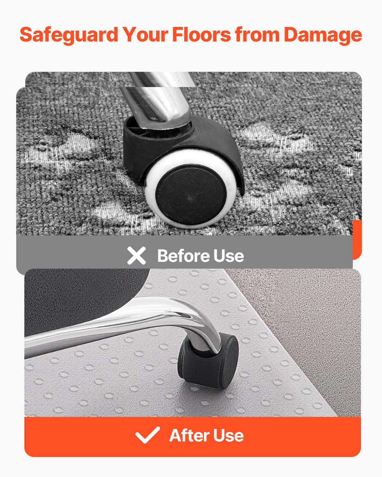 Chair Mat 36 x 48-inch Office Chair Mat for Carpeted Floors Rectangular