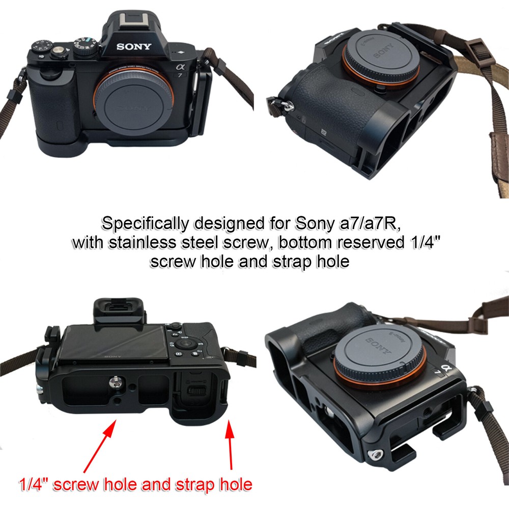 Vertical Shoot Quick Release Plate/Camera Bracket Grip fr Ballhead & Sony a7/a7R
