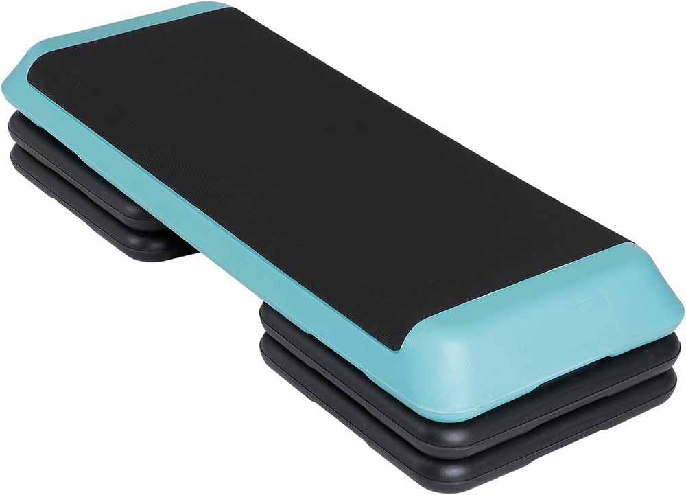 Adjustable Workout Aerobic Stepper, Exercise Step Platform Trainer with 4 Risers