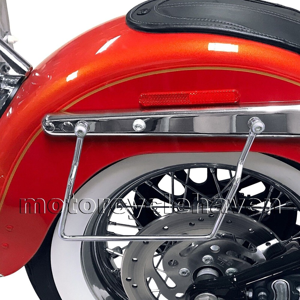 1984-up Harley Davidson Softail Saddlebag Support Brackets Bar Chrome Mount