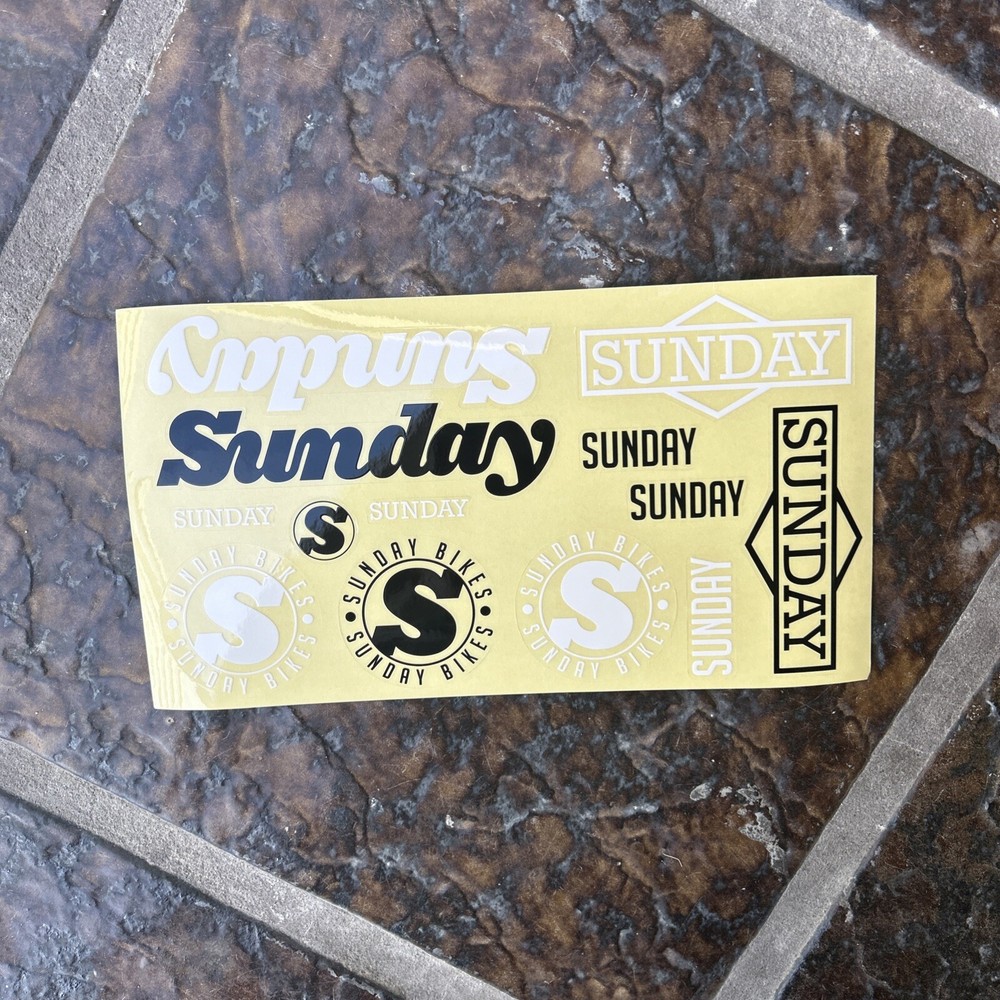 SUNDAY ASSORTED 13PC. STICKER PACK Black/White with Clear Back
