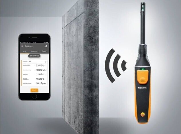 Testo 605i Thermo-Hygrometer App-Controlled Foldable Smart Probe with Bluetooth