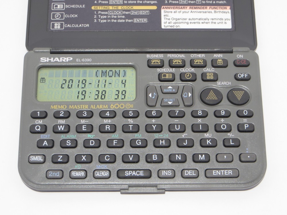 Sharp EL-6390 Memo Master Alarm 600 Electronic Organizer