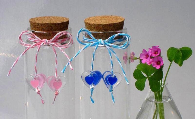 2pcs 50ml Empty Sample Vials Clear Glass Bottles with Corks Jars