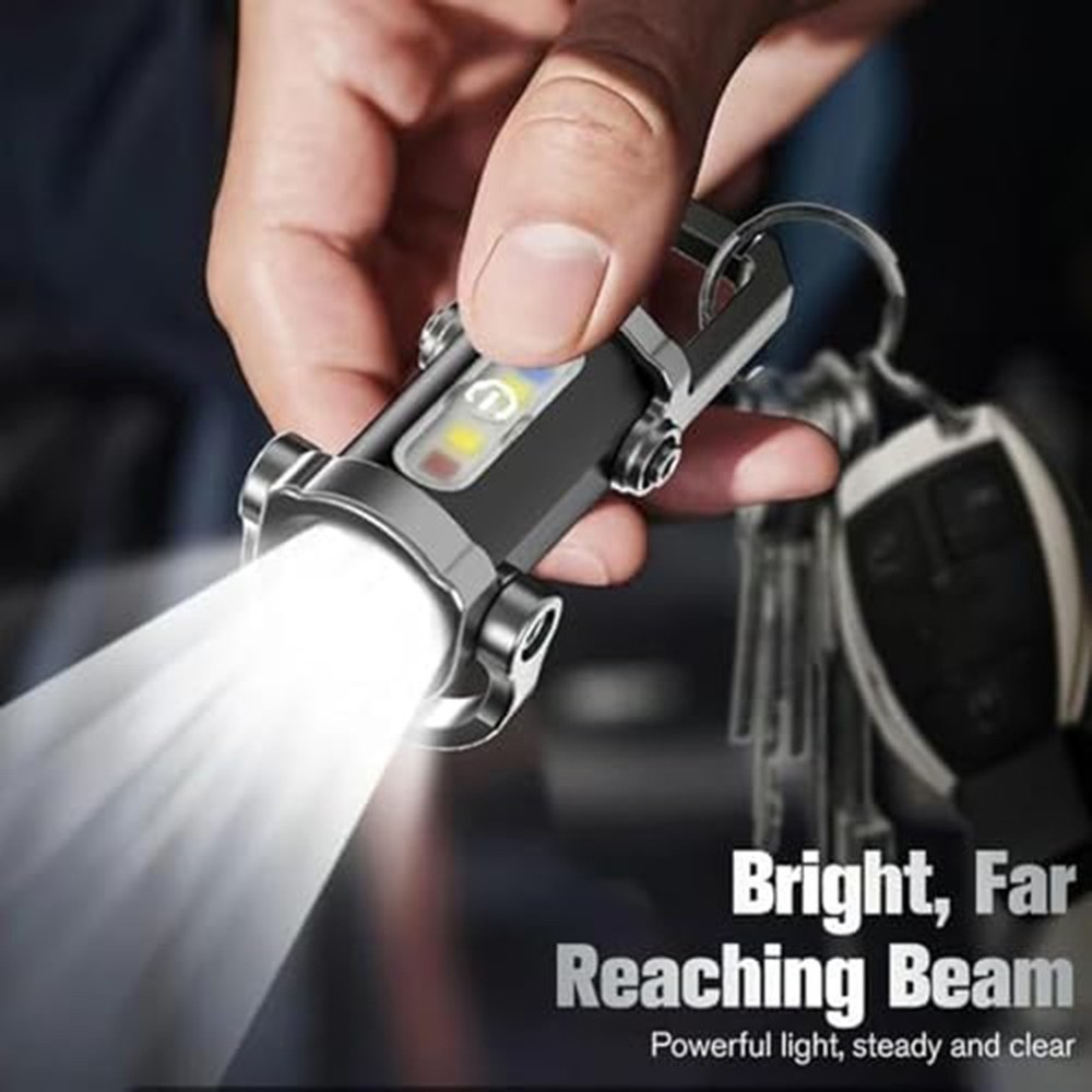 Keychain Bright LED Flashlight USB Rechargeable Portable for Daily Use