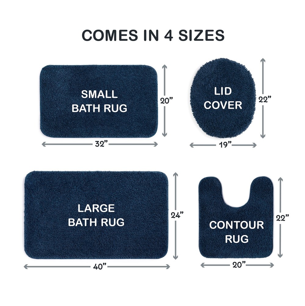 Mainstays Basic Polyester Bath Rug, Blue Cove, 20" x 32"