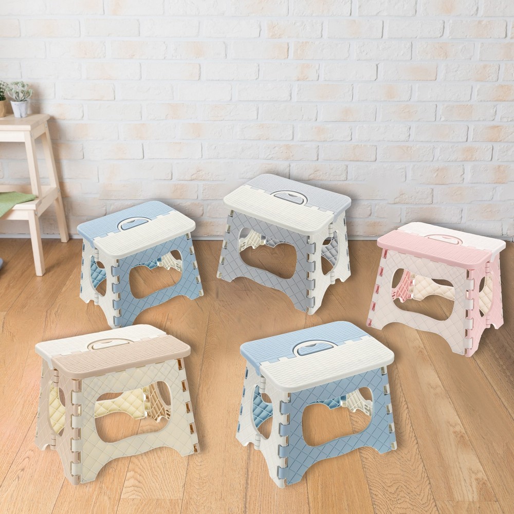 9" Folding Step Stool for Adults 275 lbs Capacity Pink