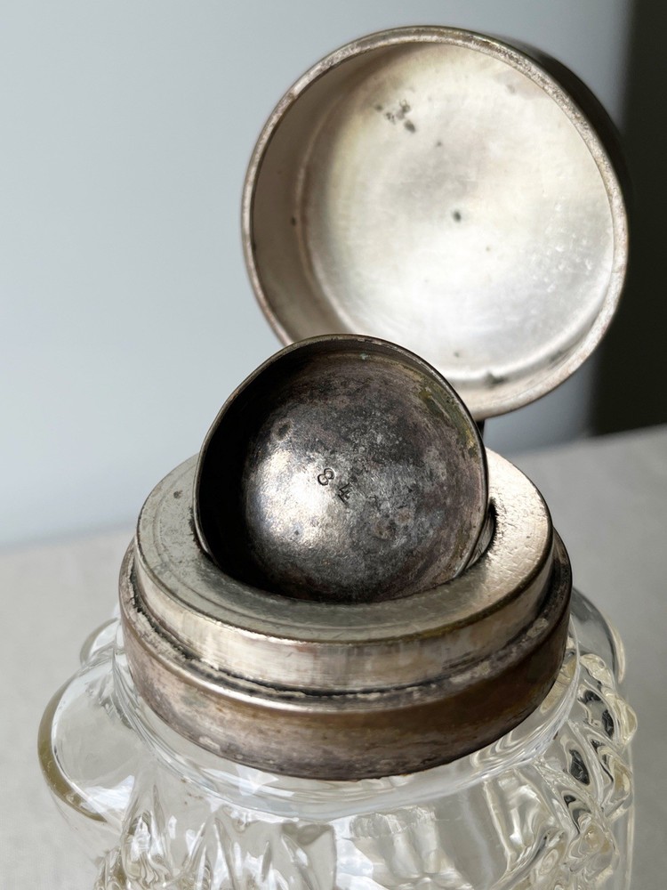 Imperial RUSSIAN SOLID SILVER and glass tea jar 84 mark